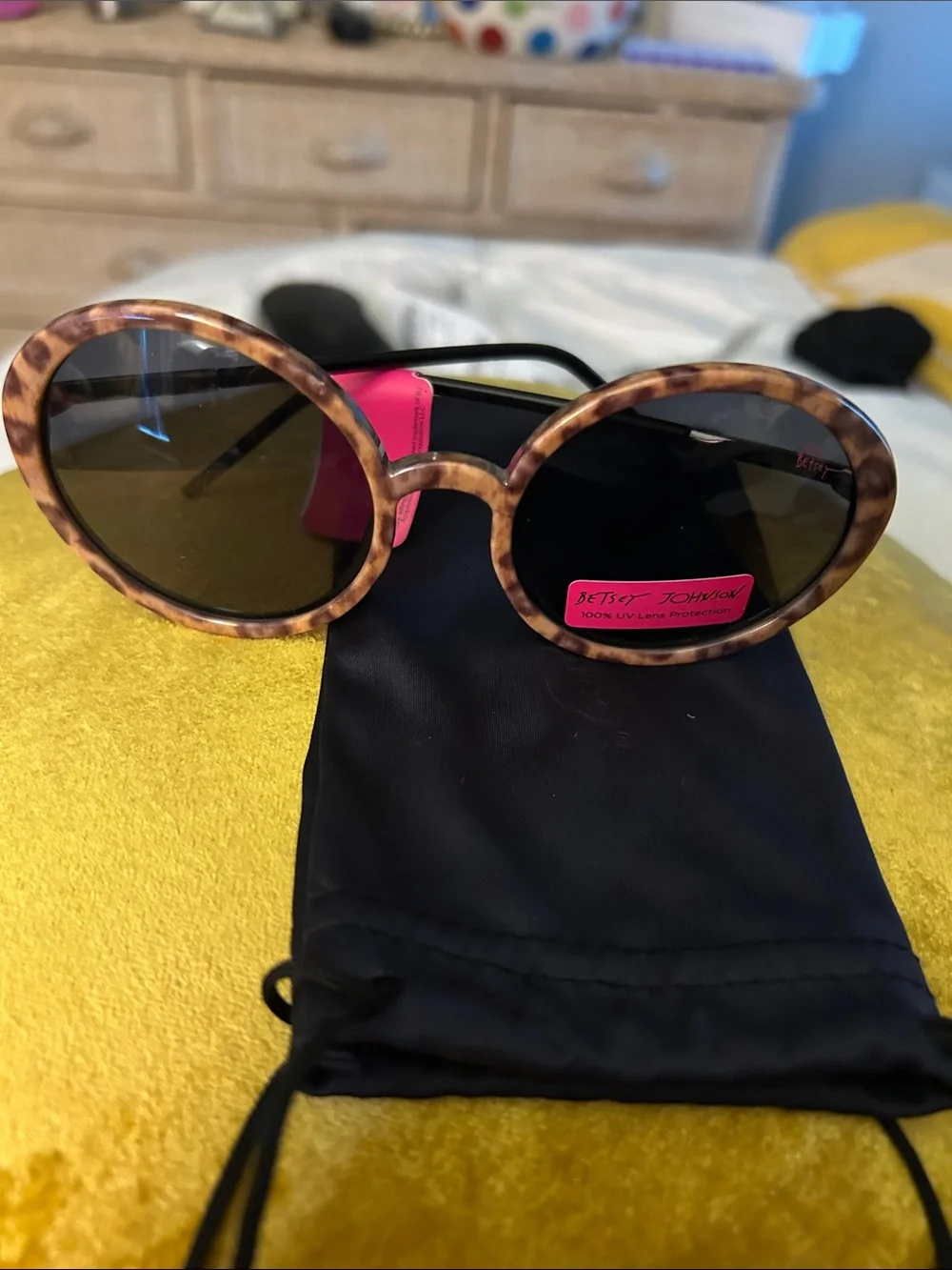 Betsey Johnson Tortoiseshell Round Women’s Sunglasses